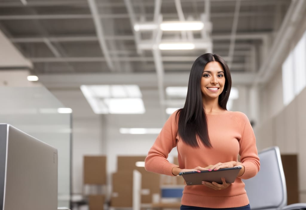 woman in front of laptop in office