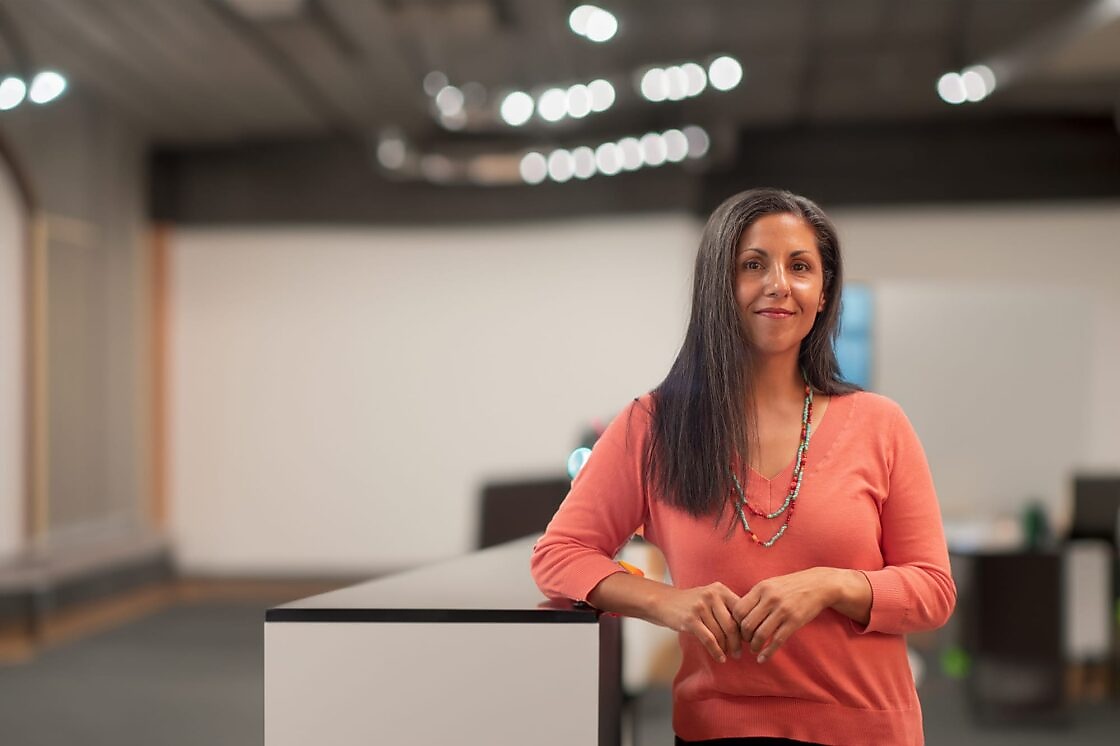 woman in empty office