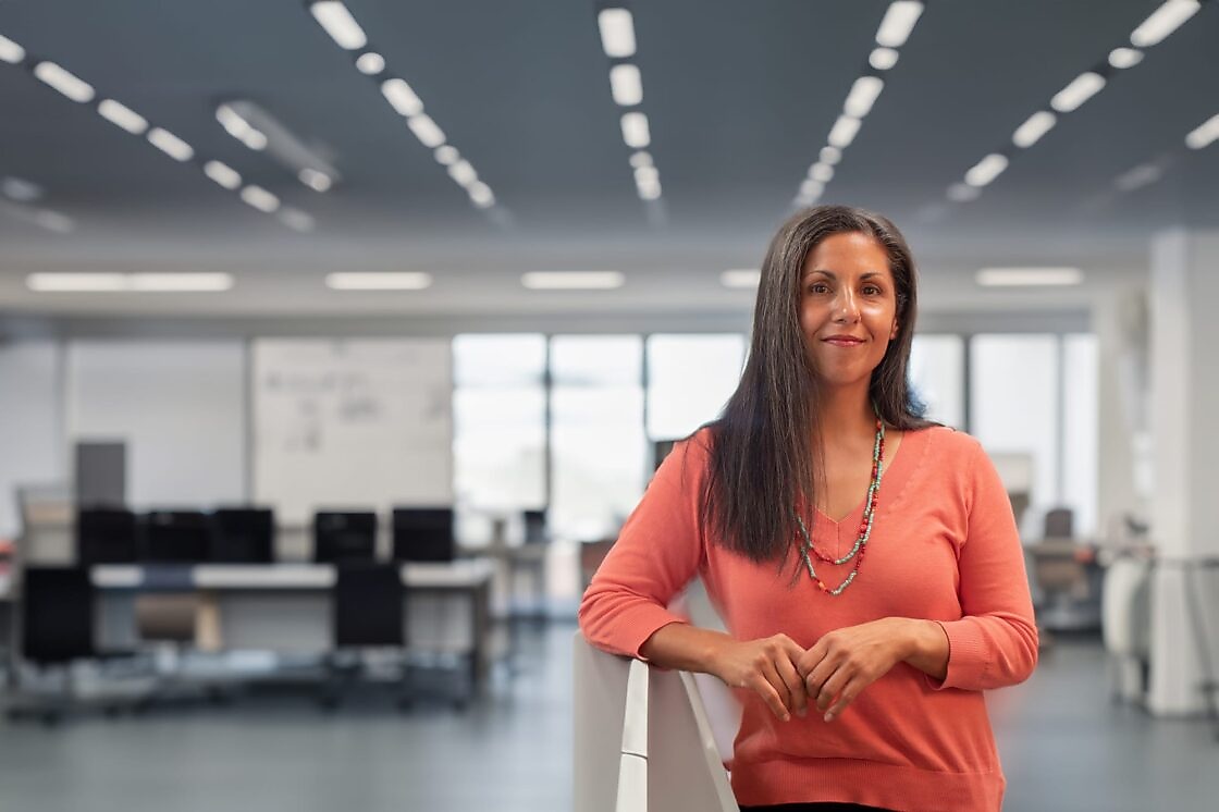 woman in empty office
