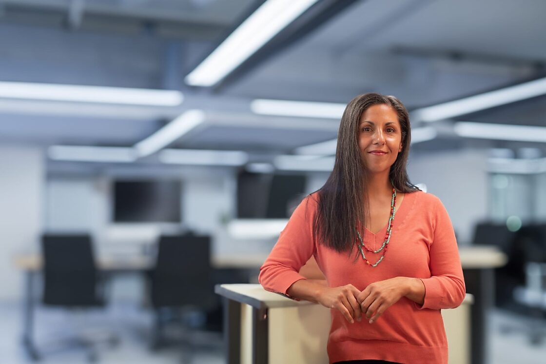 woman in empty office