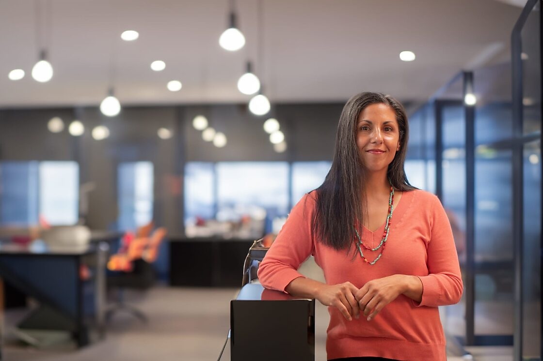 woman in empty office