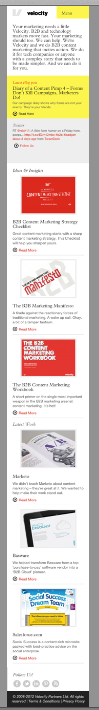 responsive web design of Velocity marketing agency website